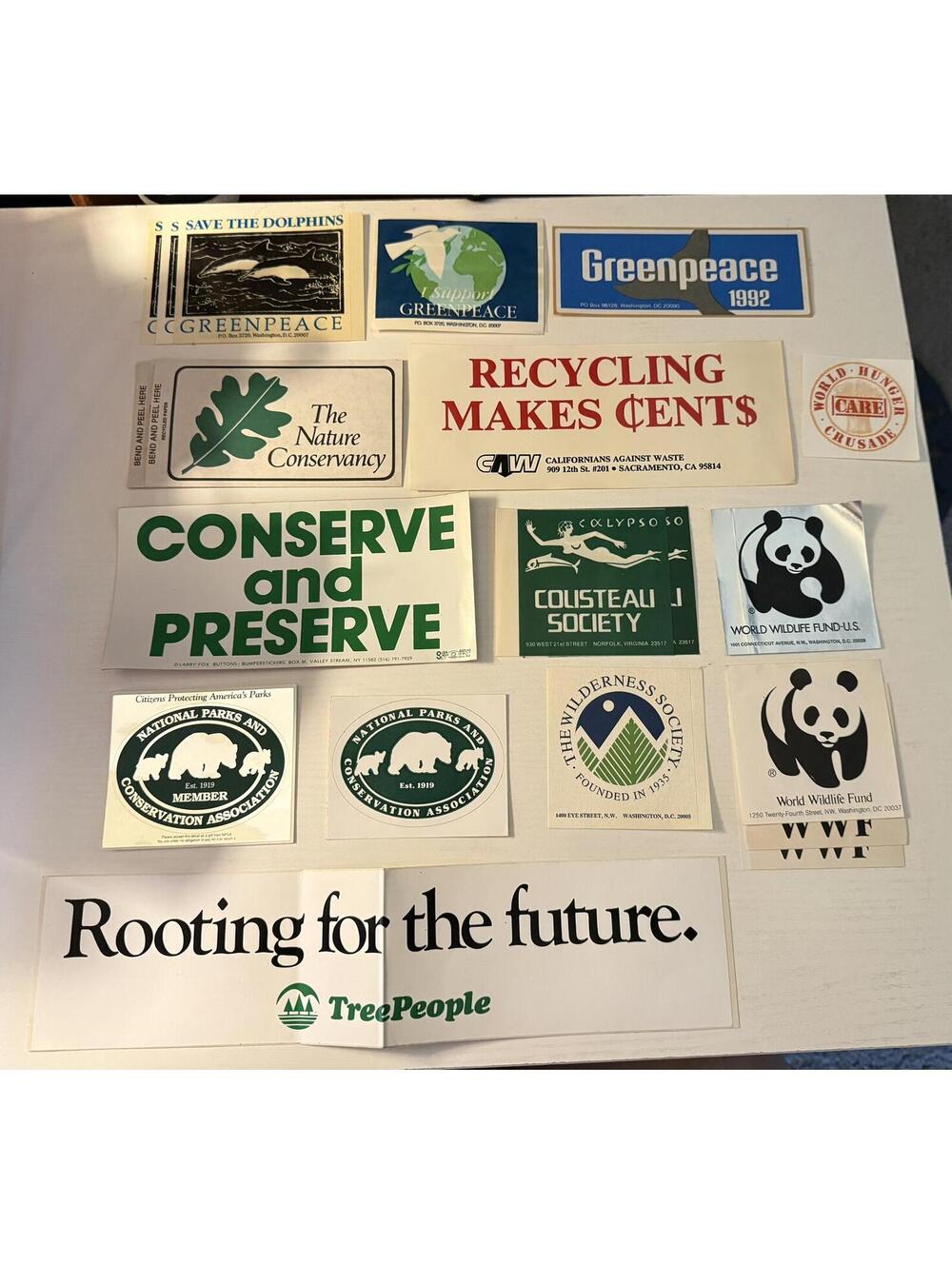 Vintage Environmental and Wildlife Conservation Stickers - Cousteau Society